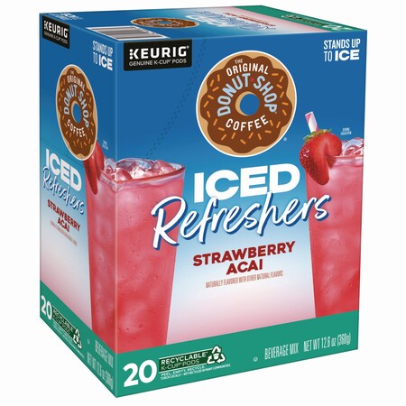 The Original Donut Shop ICED Refreshers K-Cup Pods, Strawberry, 20PK 5000379382
